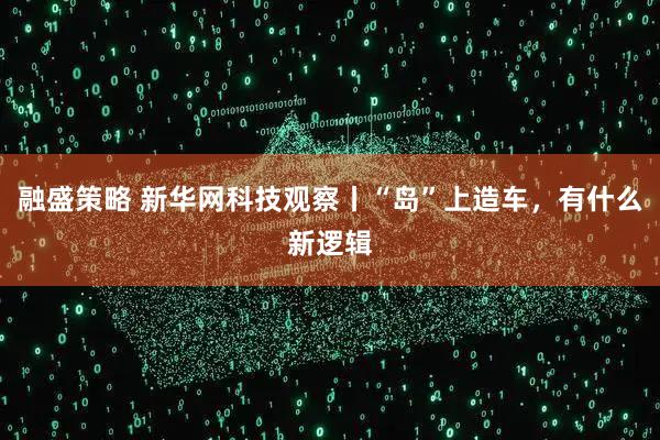 融盛策略 新华网科技观察丨“岛”上造车，有什么新逻辑